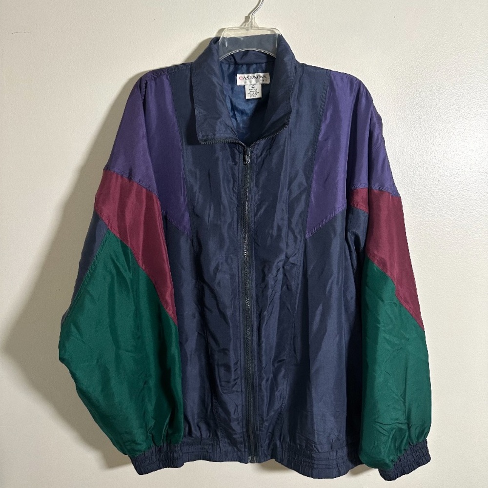 Vintage Colorblock Windbreaker Jacket